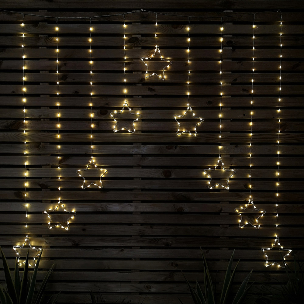 Samuel Alexander 256 Warm White LED Star Curtain Lights Image 5