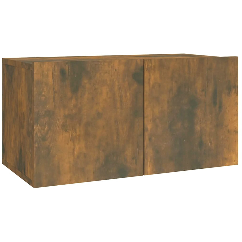 vidaXL 2 Door Smoked Oak Wall Mounted TV Cabinet Set of 2 Image 6
