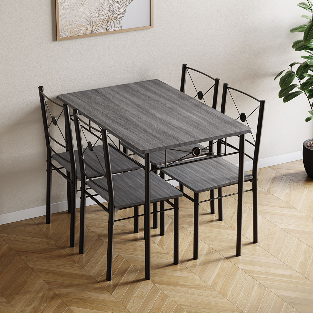 VIDA DESIGNS Roslyn 4 Seater Dining Set Grey Image 2