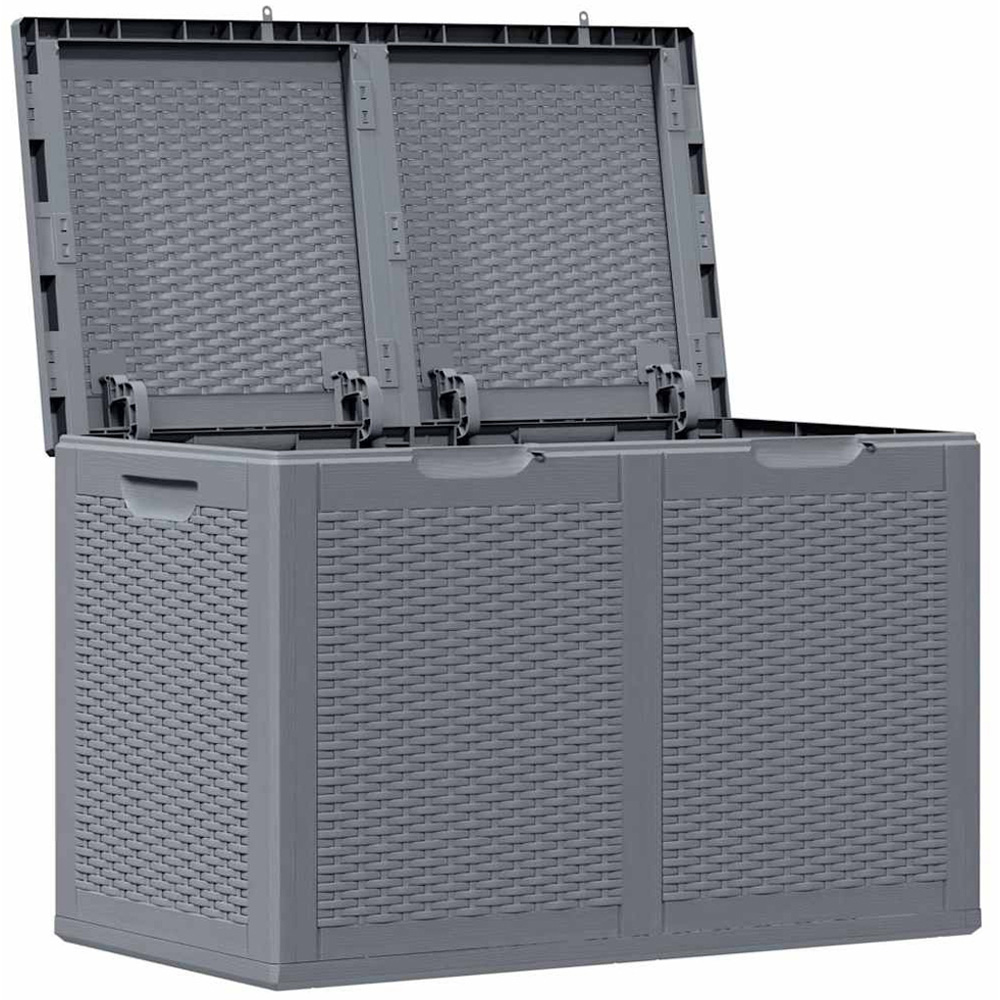 vidaXL 180L Grey Polypropylene Garden Storage Box Image 3