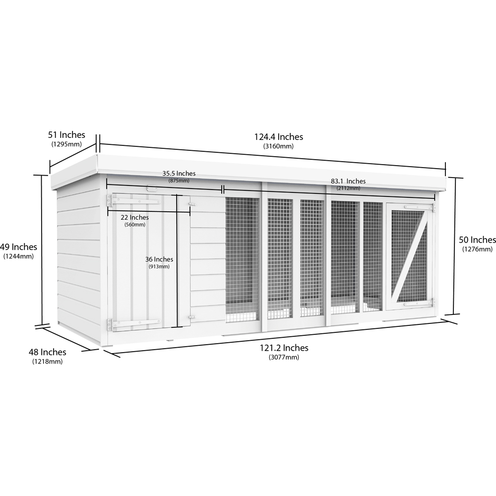 DIY Sheds 10 x 4ft Pressure Treated Tongue and Groove Timber Dog Kennel and Run Image 8
