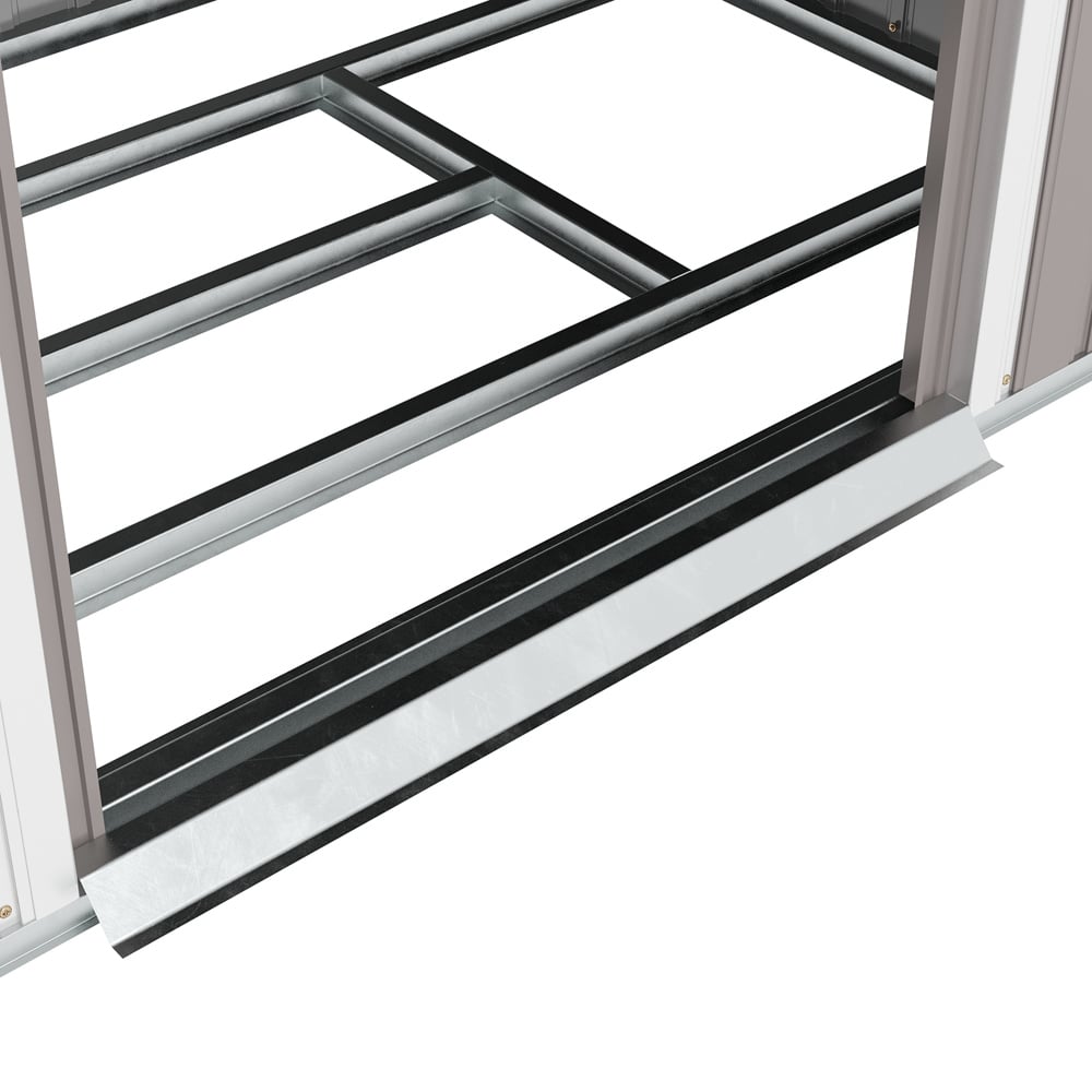 Outsunny Grey Metal Garden Shed with Sloped Roof and Air Vents Image 3