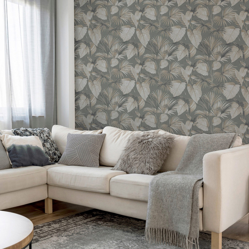 Arthouse Palm Grove Grey Wallpaper Image 5