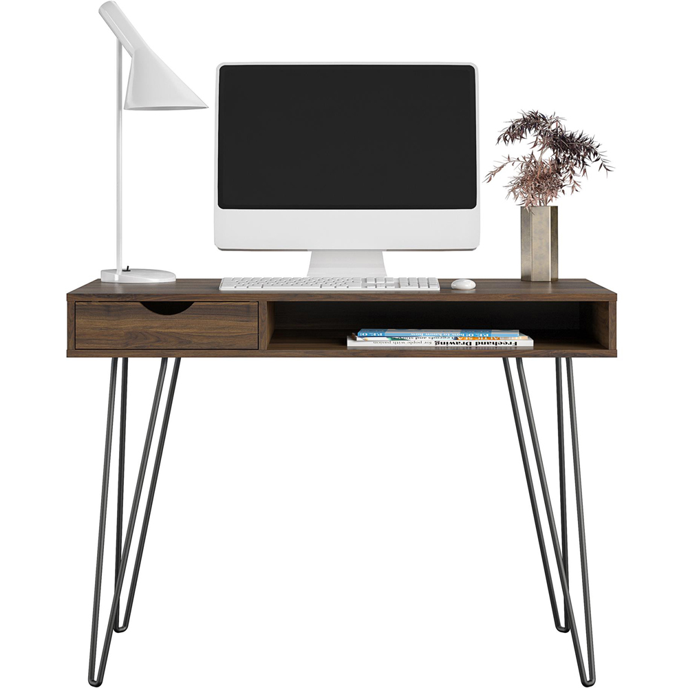 Novogratz Harmony Single Drawer Laptop Desk Walnut Image 4