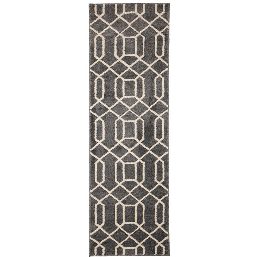 Homemaker Newport Grey Lattice Runner 60 x 200cm Image 2