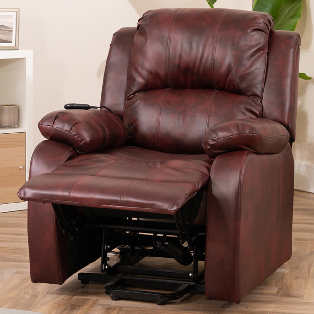 Artemis Home Northfield Burgundy Dual Motor Massage and Heat Riser Recliner Chair Image 1