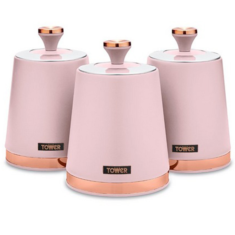 Tower 3 Piece Cavaletto Pink Canister Set Image 1