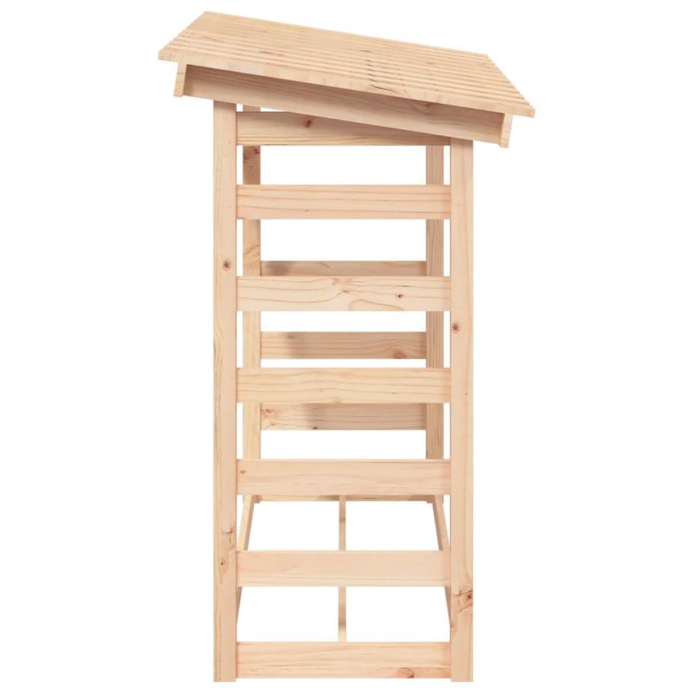 vidaXL Natural Pine Wood Firewood Log Holder 110 x 108 x 64.5cm Image 5