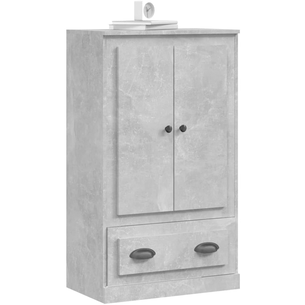vidaXL 2 Door Single Drawer Concrete Grey Highboard Image 4
