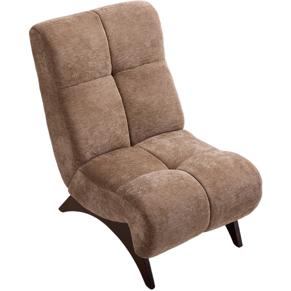 Living and Home Brown Chenille Quilted Backrest Lounge Chair Image 2