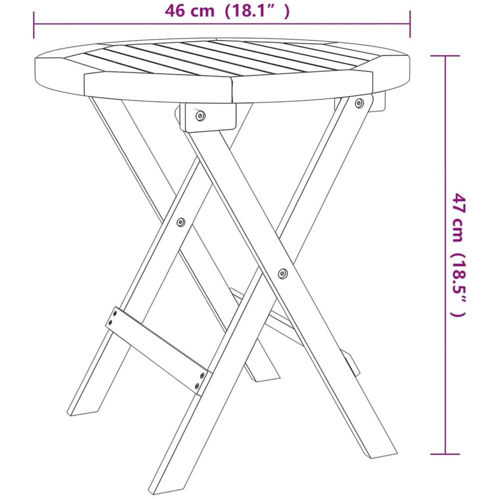 vidaXL 2 Seater Brown Solid Acacia Round Bistro Table Image 6