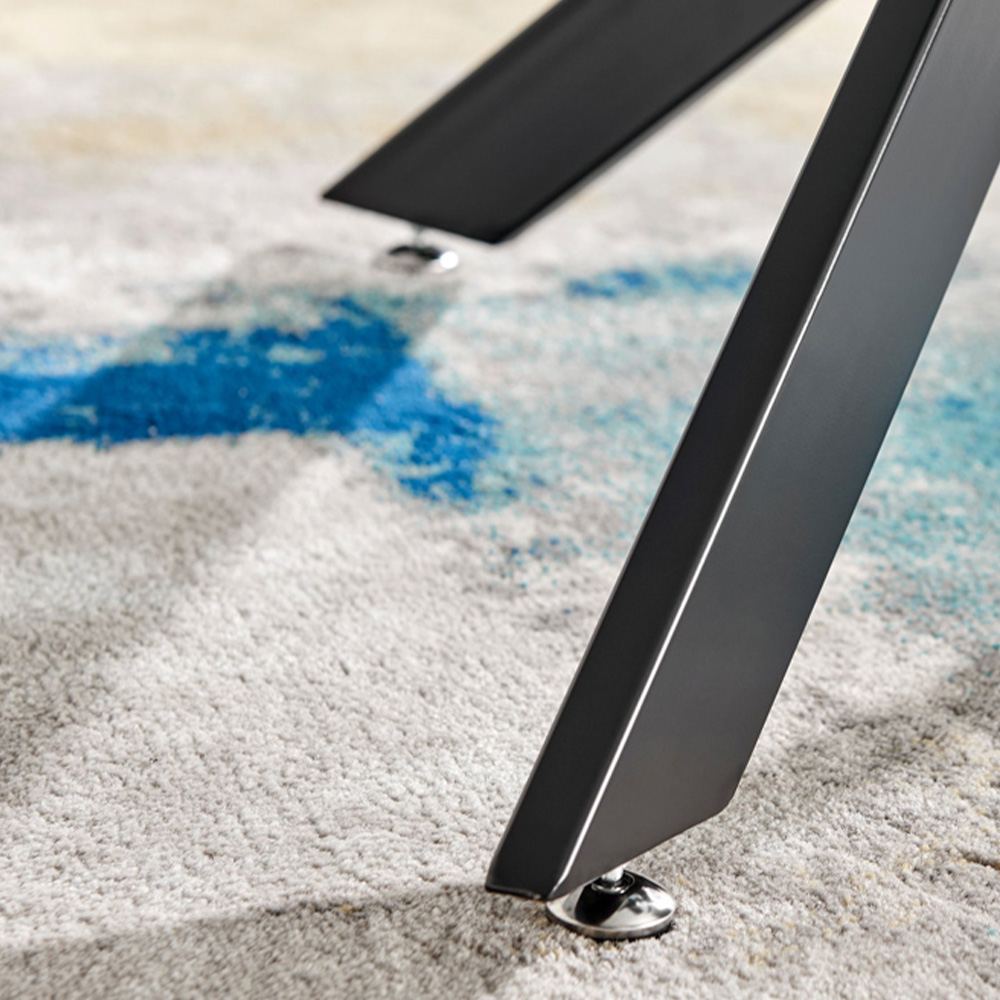 Furniturebox Arona Valera Glass 4 Seater Round Dining Set Black and Grey Image 7