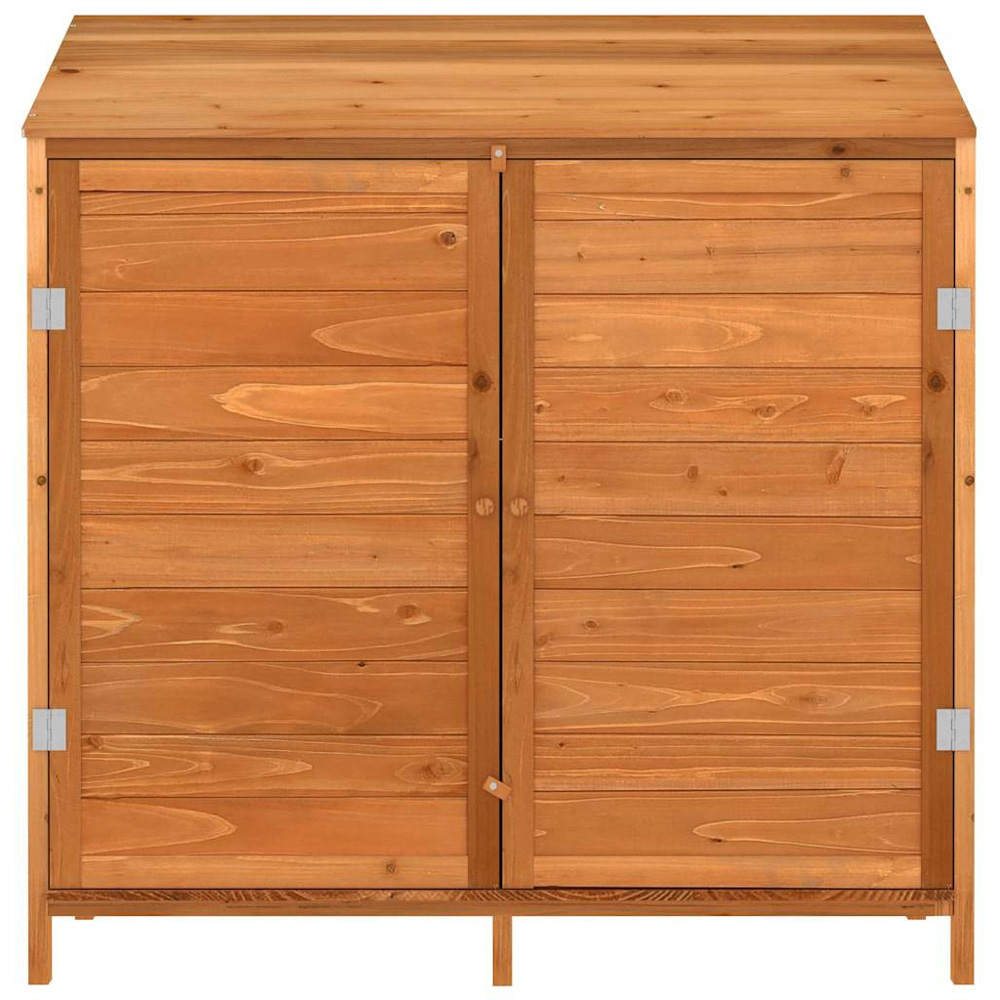 vidaXL 3.3 x 1.7ft Brown Wooden Pent Garden Shed Image 3