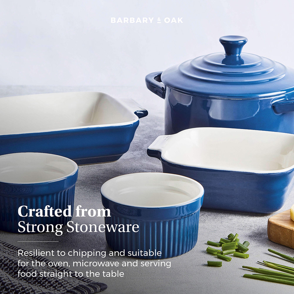 Barbary and Oak Set of 5 Limoges Blue Ceramic Ovenware Gift Set Image 4