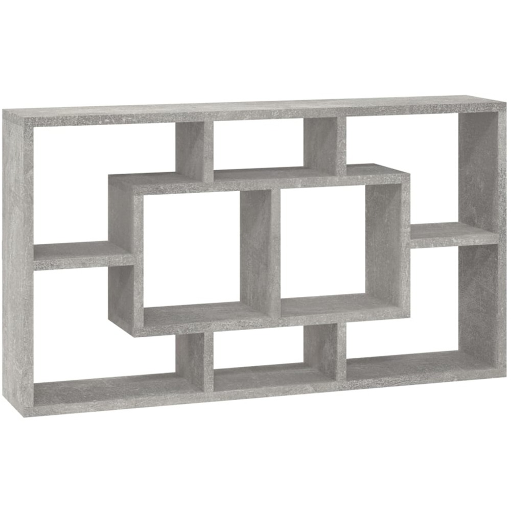 vidaXL 8 Compartment Concrete Grey Wall Shelf Image 1