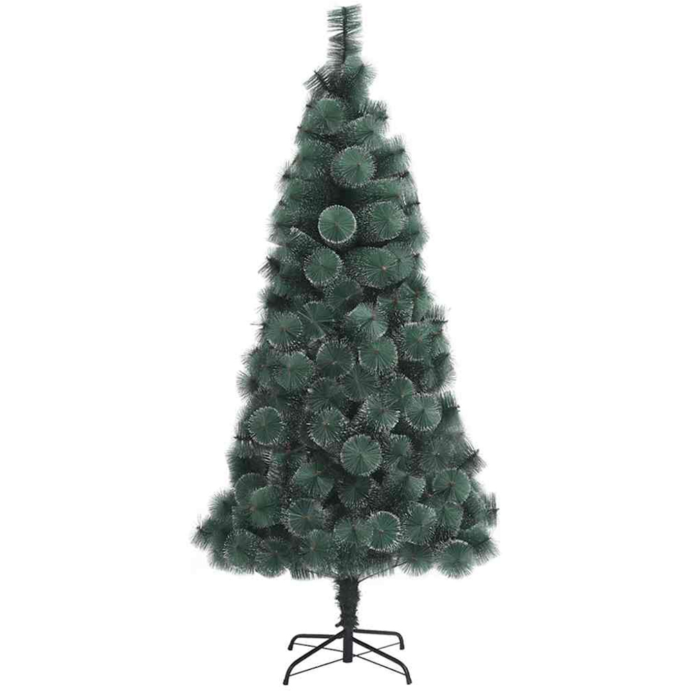 vidaXL Pre-Lit Blue Baubles Green Artificial Christmas Tree 7ft Image 5