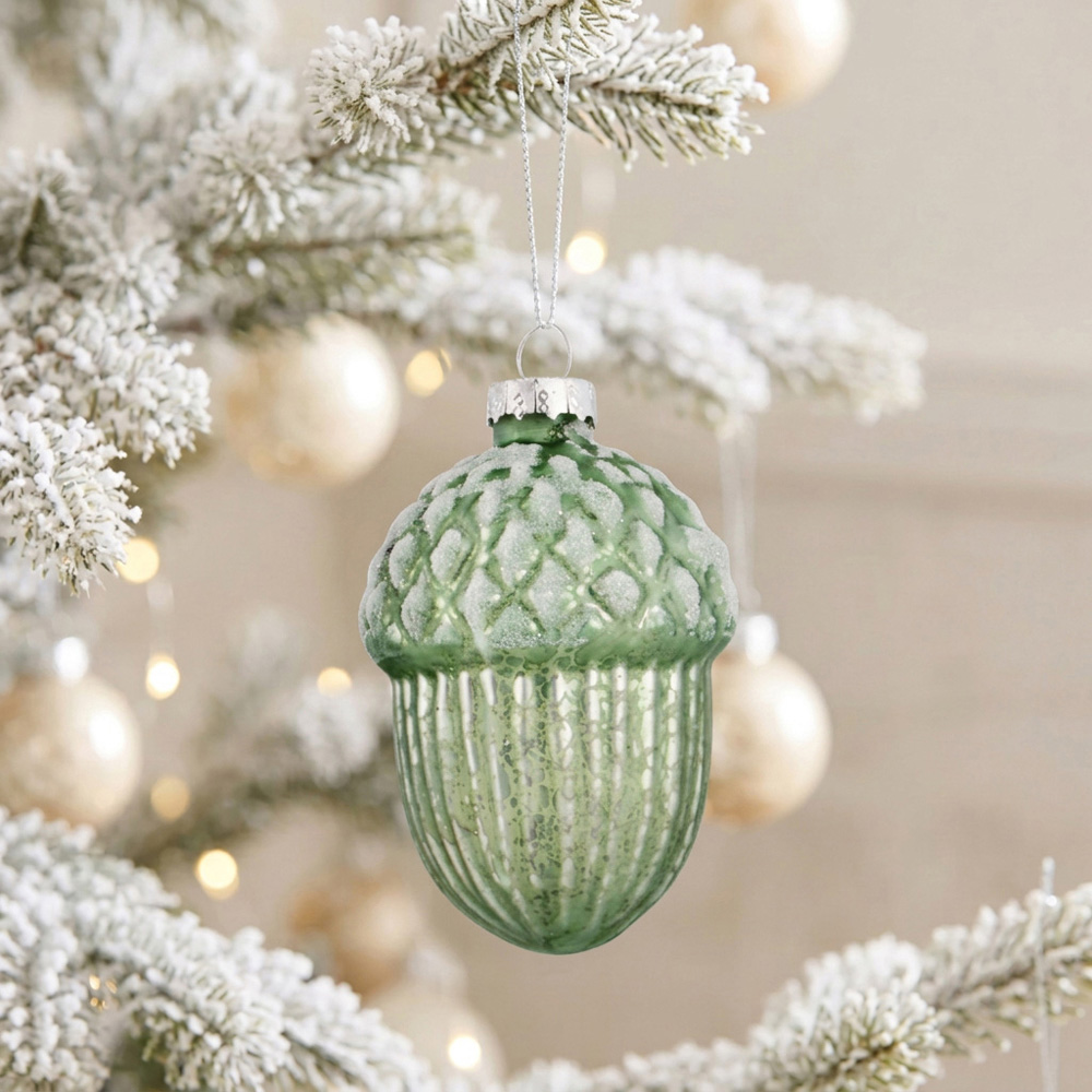 Sage Green Frosted Pinecone or Acorn - Sage Image 2