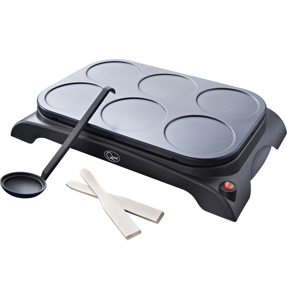 Quest Black 6 Mini Pancake Maker and Grill Image 1