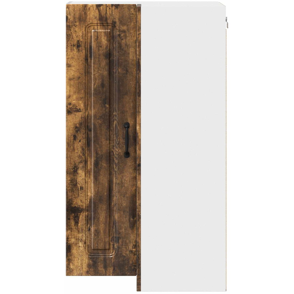 vidaXL 2 Door Smoked Oak Kitchen Wall Corner Cabinet Image 4