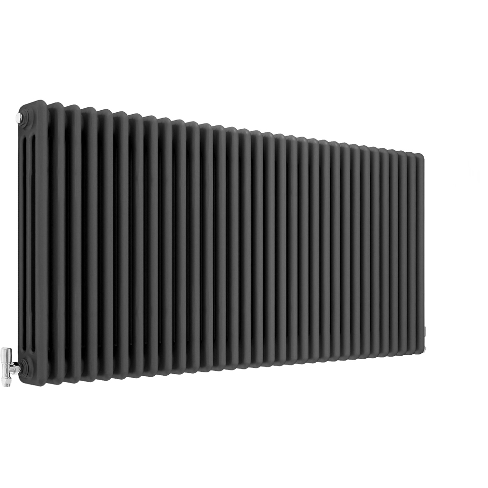 Stech Homes 7399 BTU Anthracite 3 Column Horizontal Radiator 600 x 1460mm Image 1