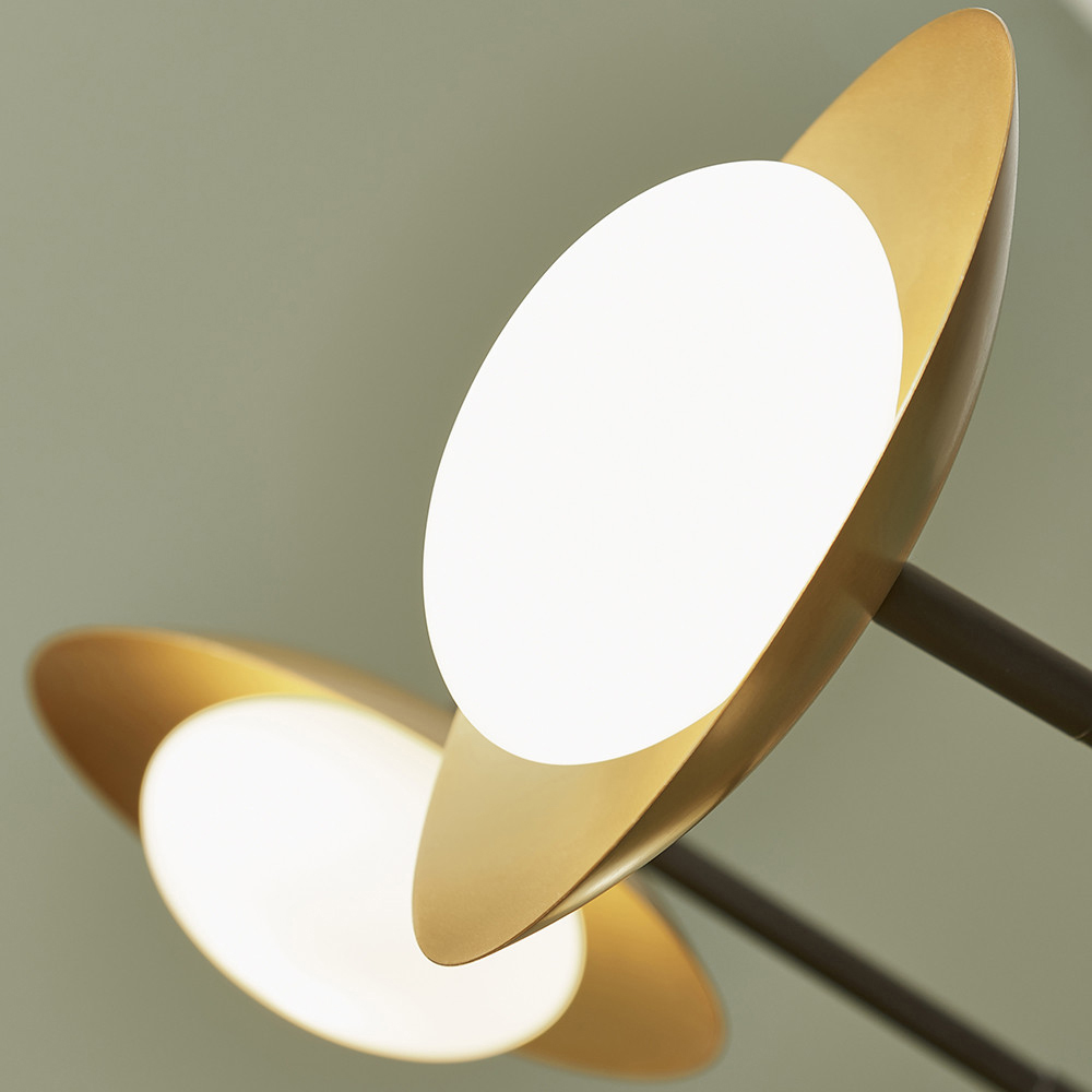 Merano Tivoli Gold and Dark Bronze 6 Light Ceiling Semi Flush Image 4
