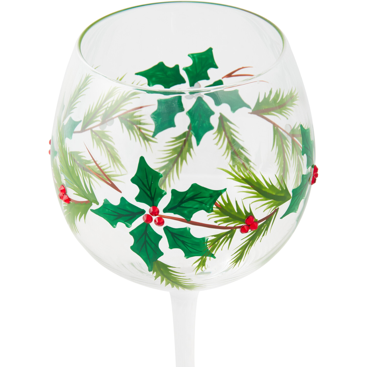 Christmas Holly Berry Gin Glass Image 2
