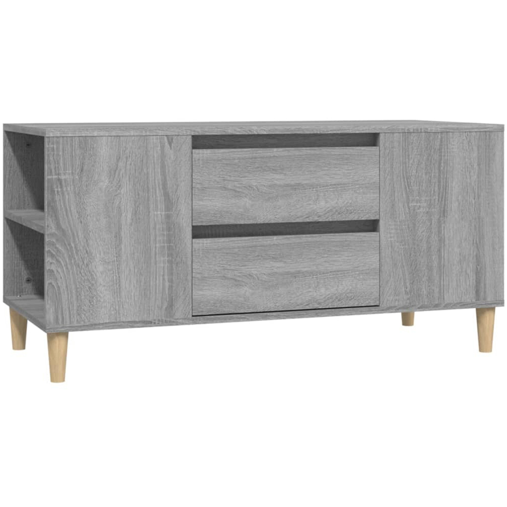 vidaXL 2 Drawer 4 Shelf Grey Sonoma TV Cabinet Image 2