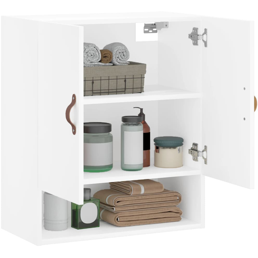 vidaXL 2 Door Single Shelf White Wall Cabinet Image 3