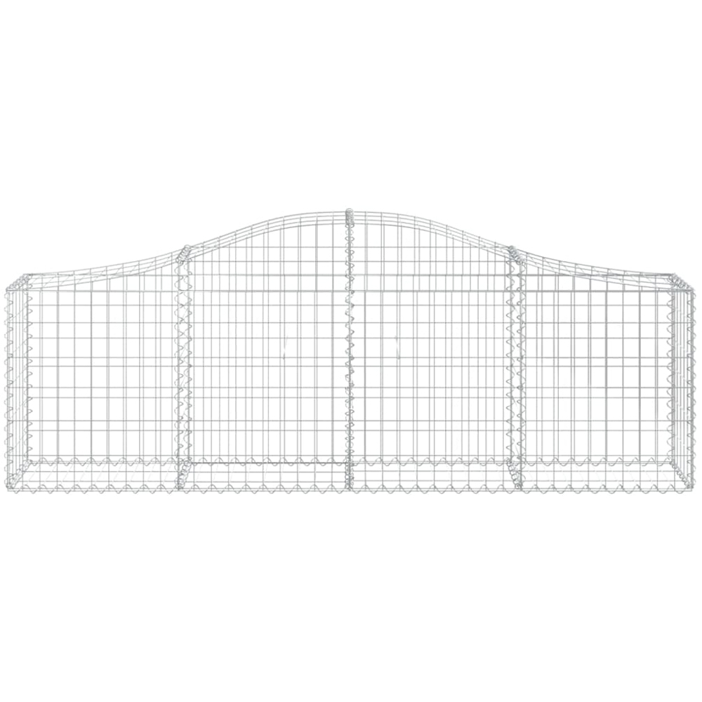 vidaXL Silver Galvanised Iron Arched Gabion Basket 200 x 30 x 60/80cm 20 Pack Image 2