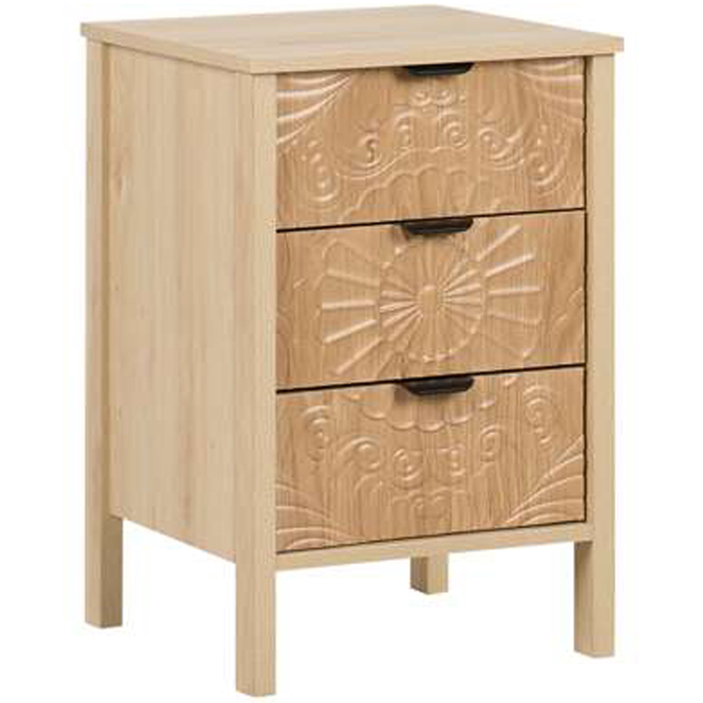 Birlea Lotus 3 Drawer Natural Bedside Table Image 2