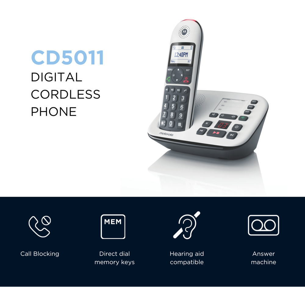 Motorola CD5011 DECT Big Button Phone with Answer Machine Image 5