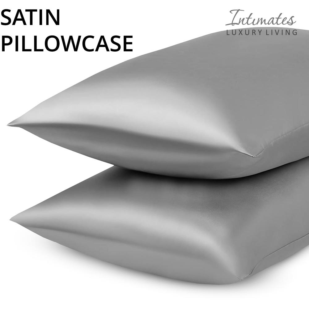 Intimates King Size Silver Satin Complete Bedding Set Image 5