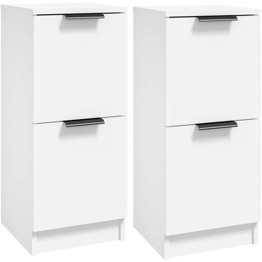 vidaXL 2 Door White Sideboard Set of 2 Image 2