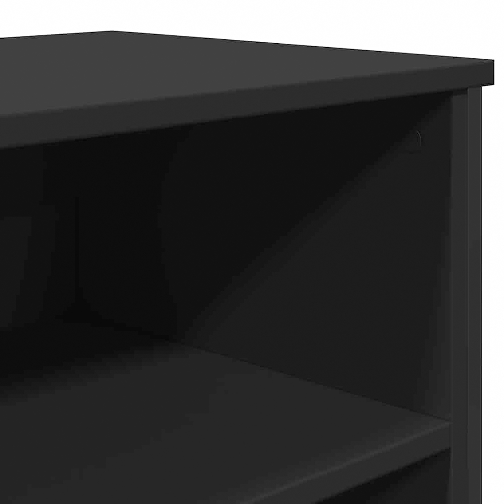 vidaXL 6 Shelf Black Wooden Sideboard Image 6