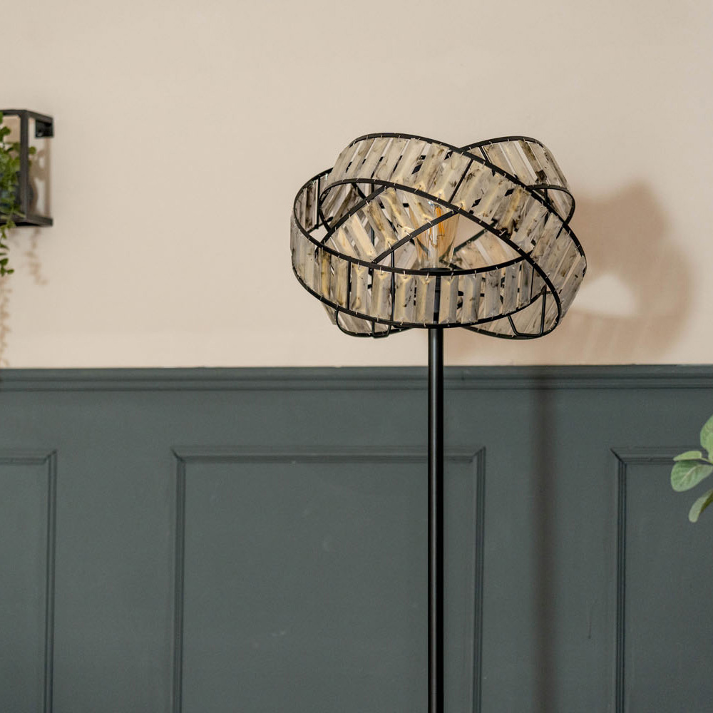 ValueLights Hudson Tortoise Shell Intertwined LED Floor Lamp Image 5