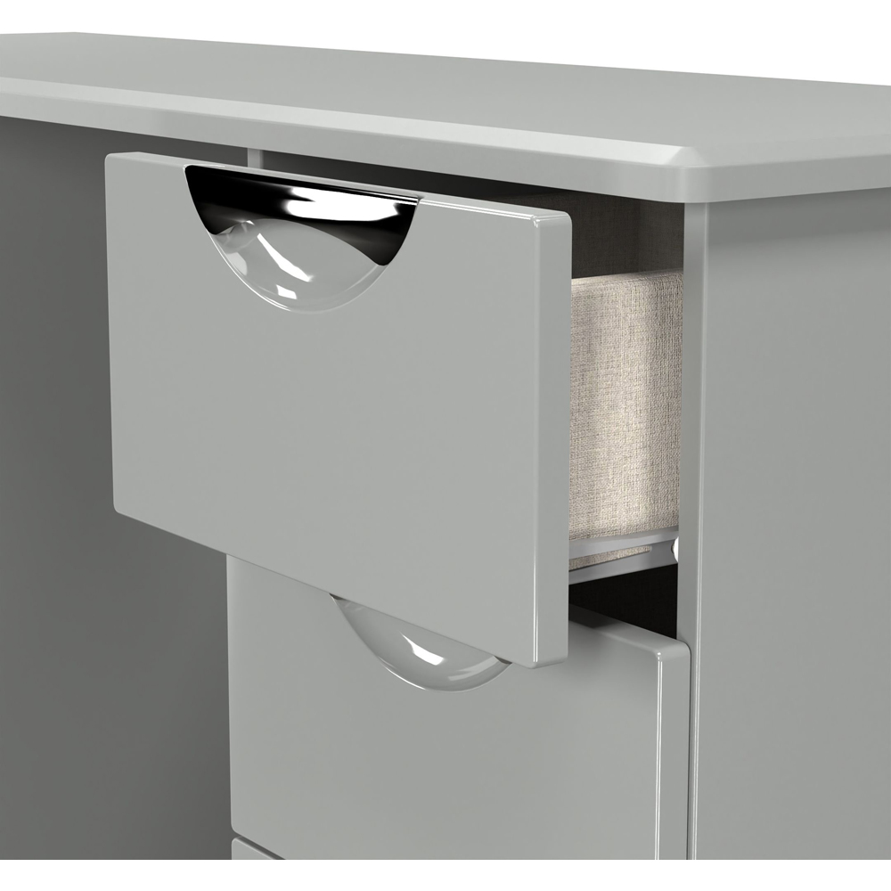 Crowndale Camden 6 Drawer Grey Gloss and Dusk Grey Kneehole Desk Ready Assembled Image 6