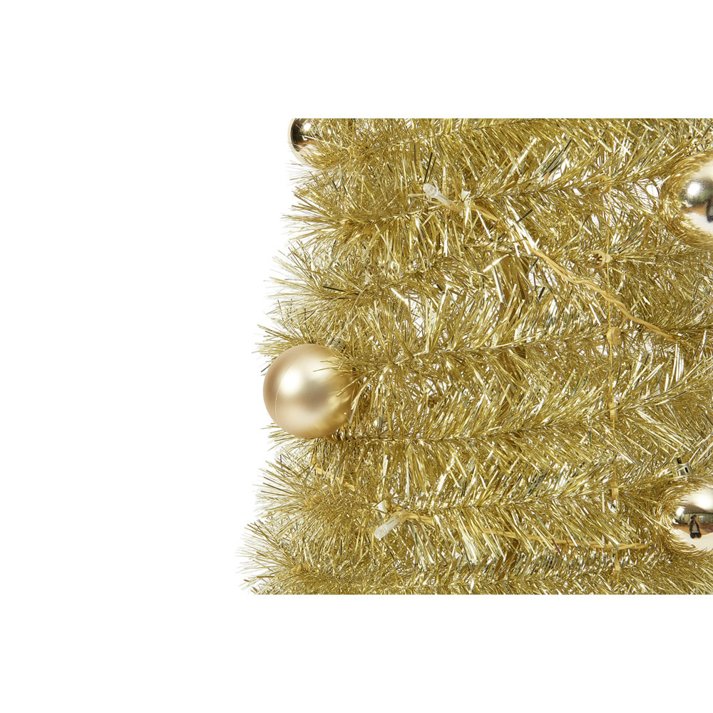 Wilko 6ft Pre-Lit Pop Up Gold Artificial ChristmasTree Image 2