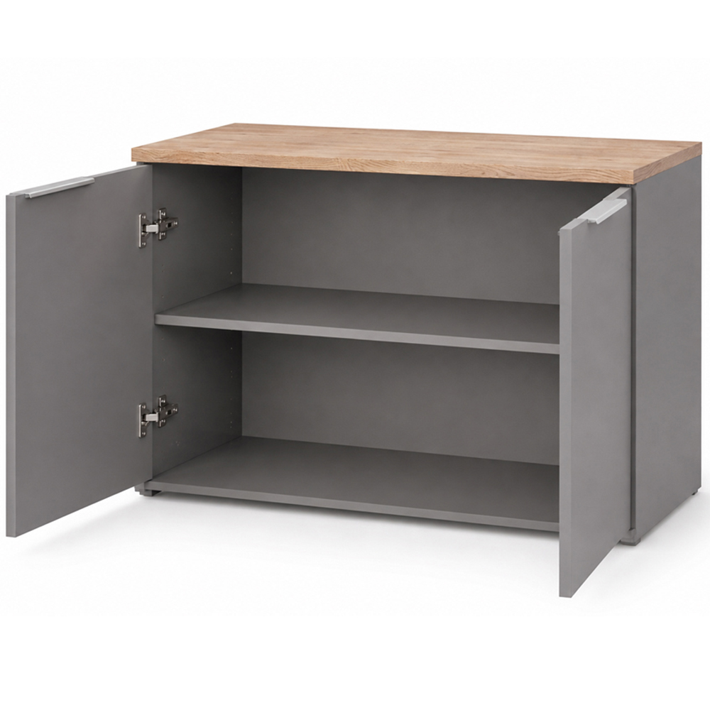 Shefa Line MODU 80 2 Door Grey and Sonoma Oak Sideboard Image 3