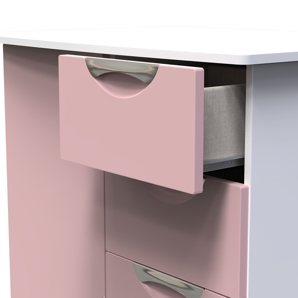 Crowndale Camden Single Door 6 Drawer Kobe Pink and White Kids Wardrobe Ready Assembled Image 7