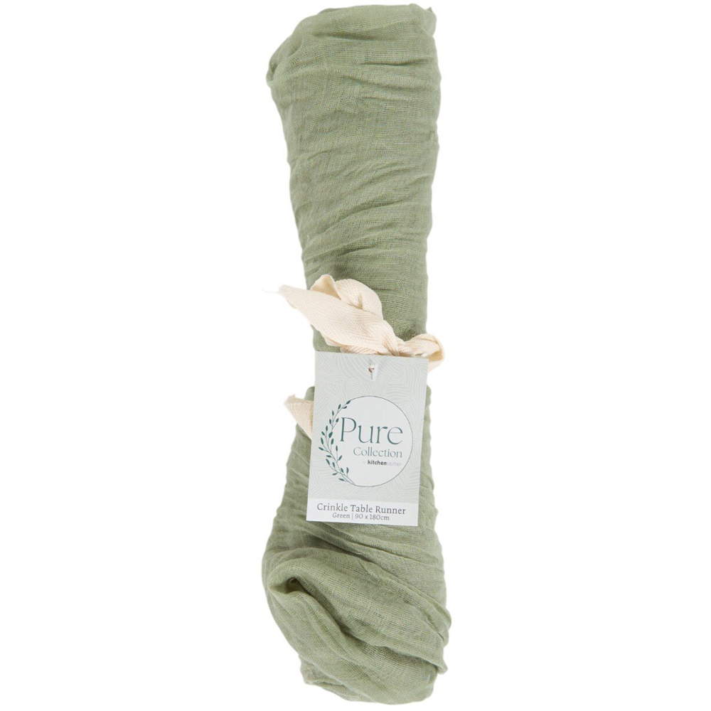 Crinkle Table Runner Green Image 1