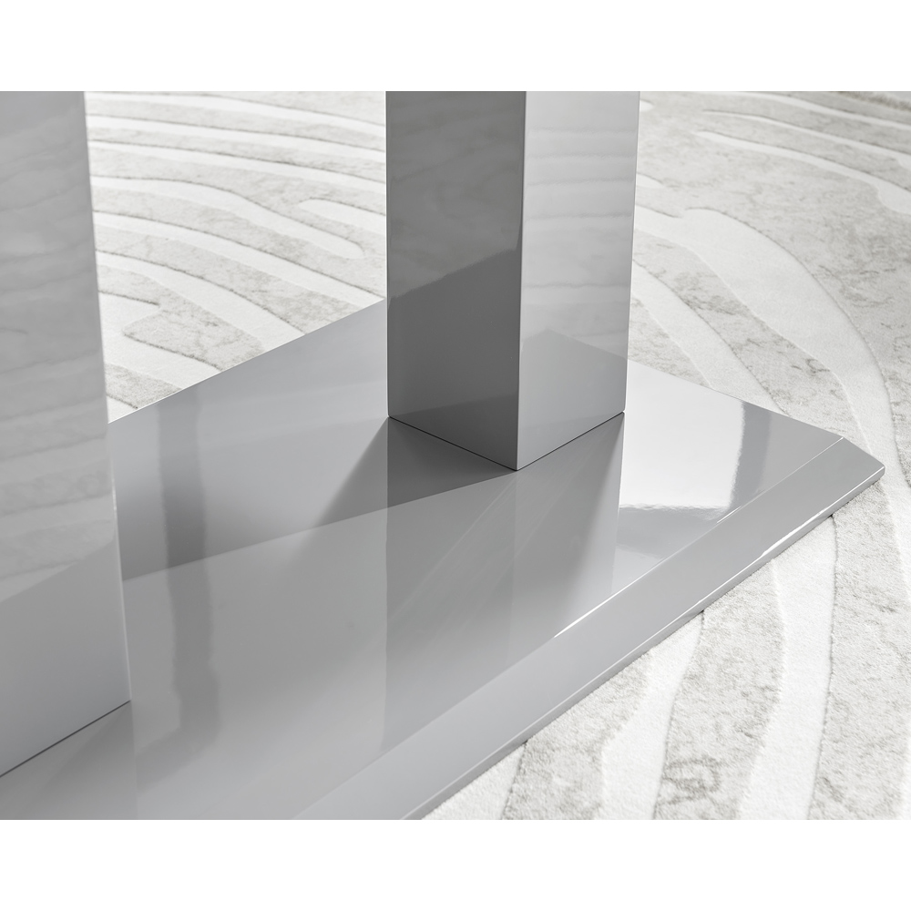 Furniturebox Molini Fontana 6 Seater Dining Set Grey Gloss Cappuccino and Chrome Image 4