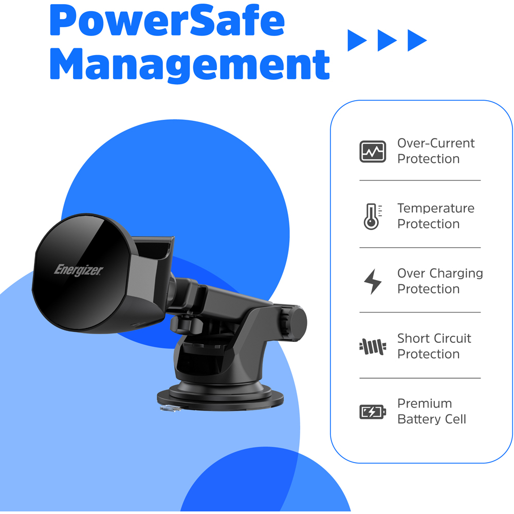 Energizer Black In-Car Magnetic QI Wireless iPhone and AirPod Charger Image 8