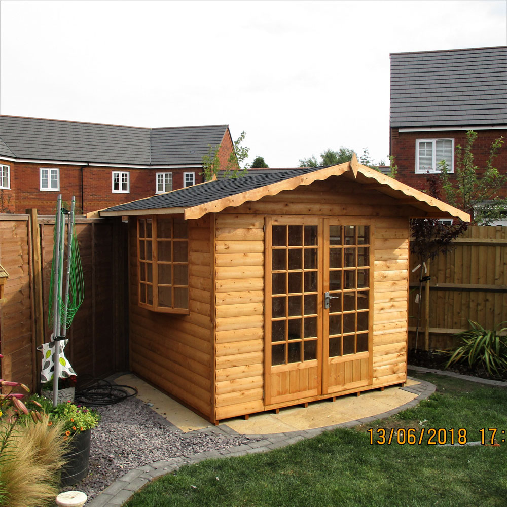 Shire Fleur De Lys 8 x 8ft Double Door Shiplap Apex Summerhouse Image 3