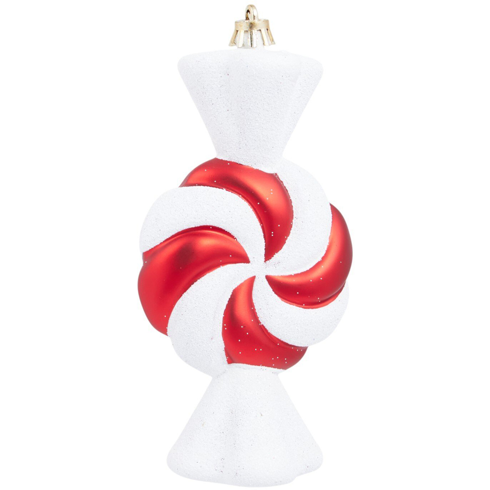 Set of 4 Candy Cane Sweets Hanging Decorations Red Image 3