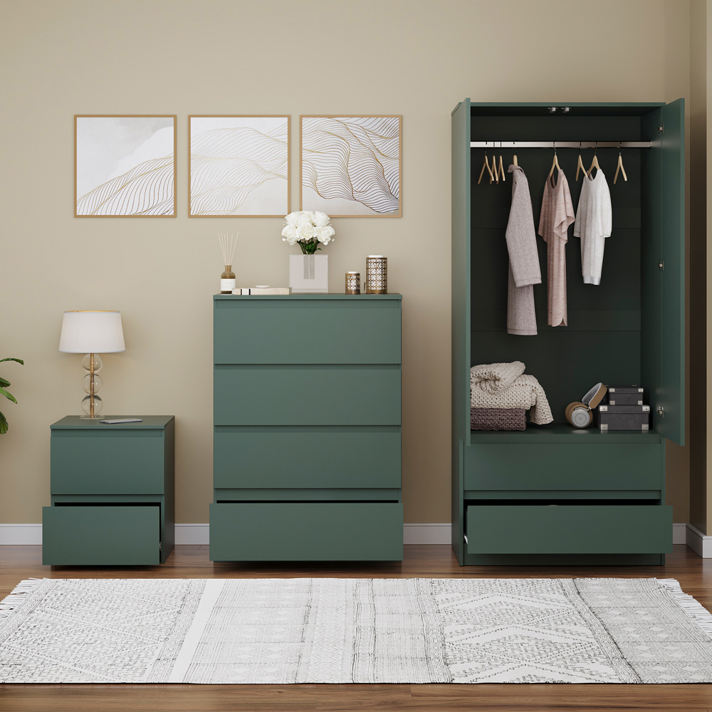 Vida Designs Denver Green 3 Piece Bedroom Furniture Set Image 2