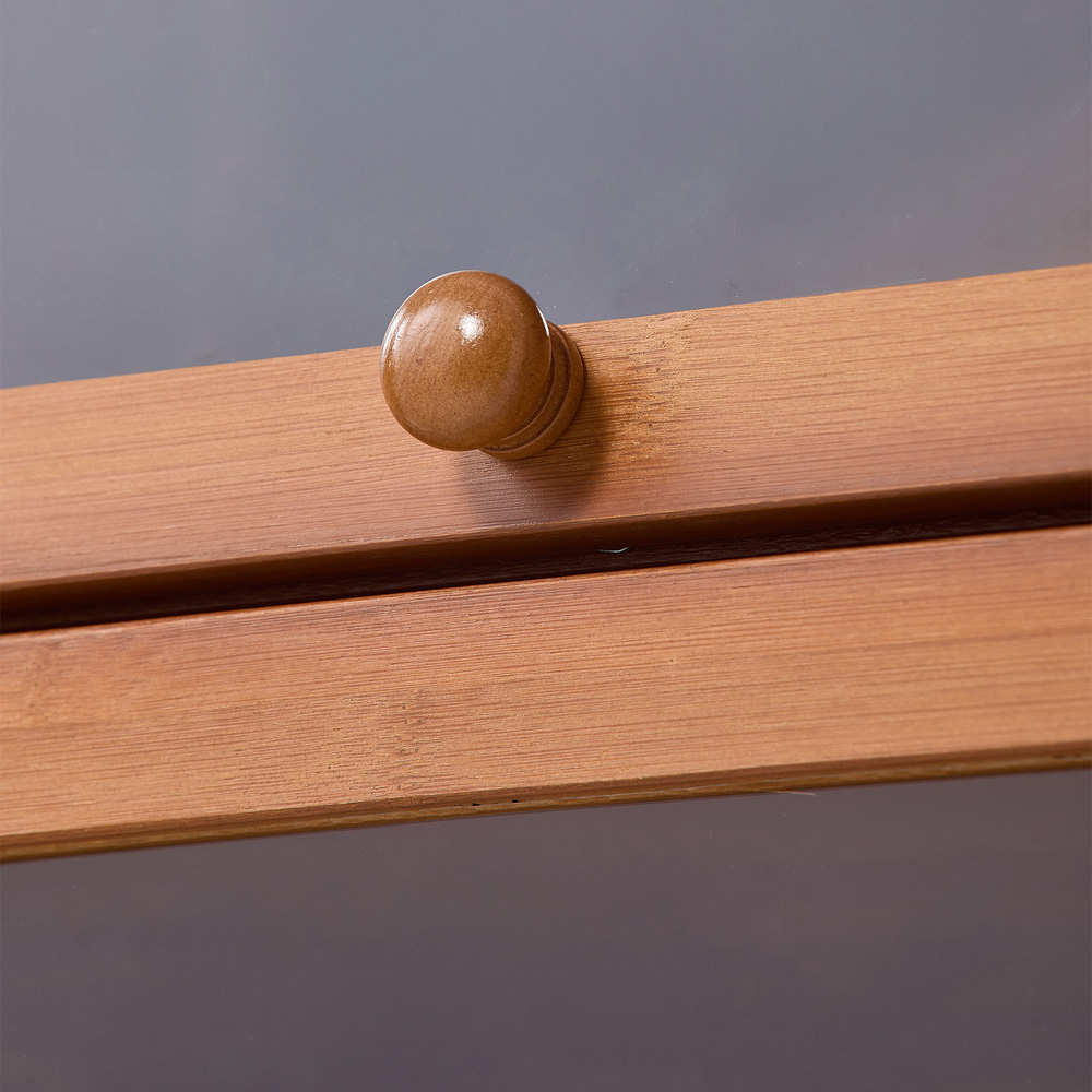 Living and Home 3 Acrylic Door Brown Bamboo Bookcase Image 6