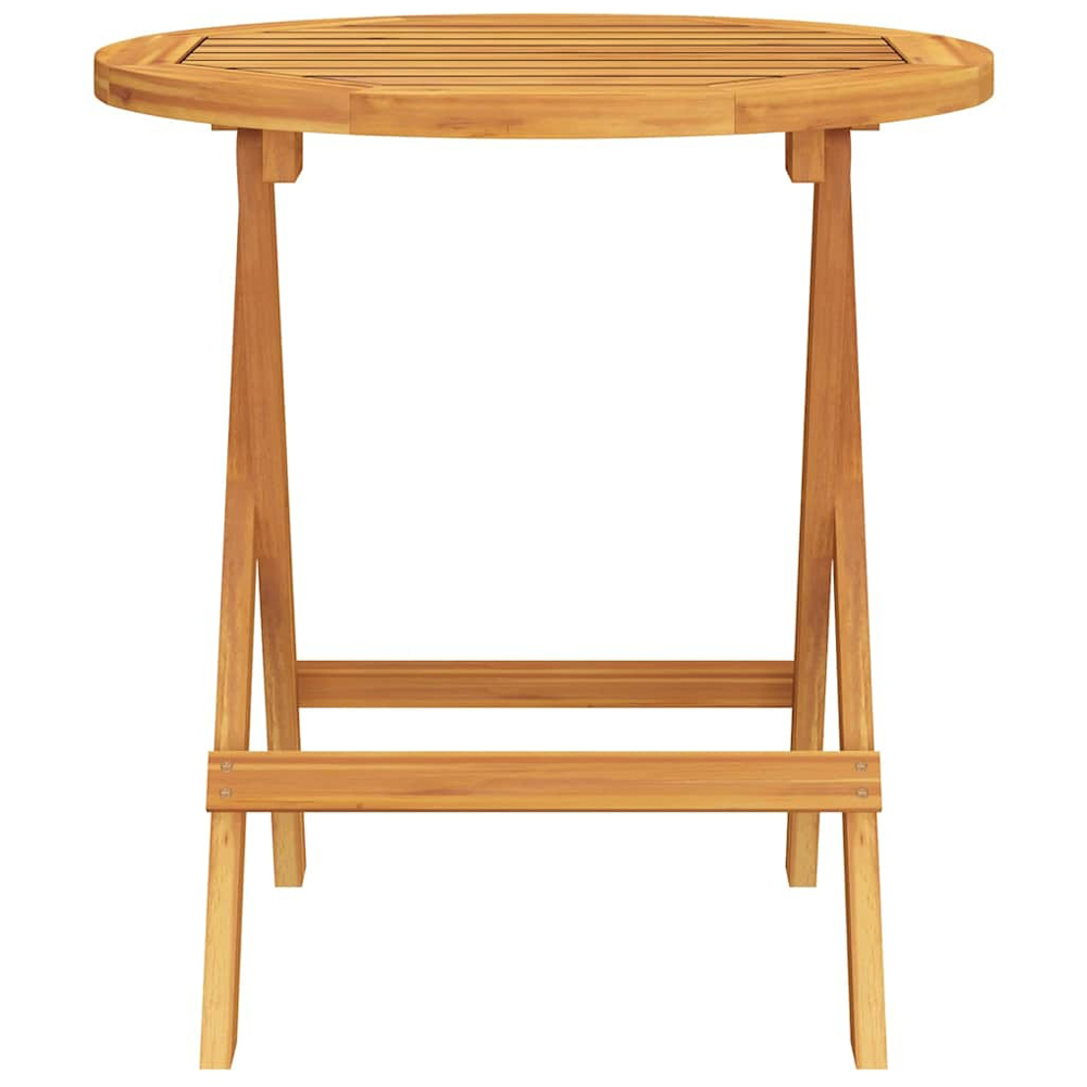 Walplus 2 Seater Natural Solid Acacia Wood Small Foldable Bistro Table Image 3