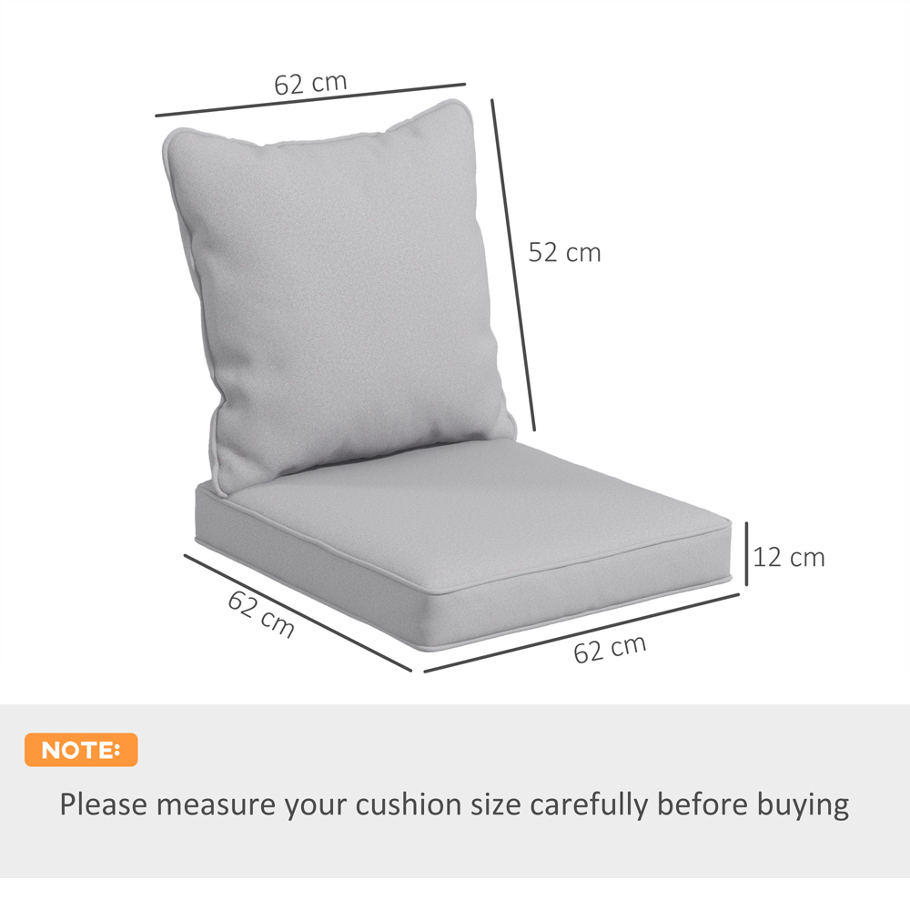 Outsunny Light Grey Seat and Back Cushion Set Image 7