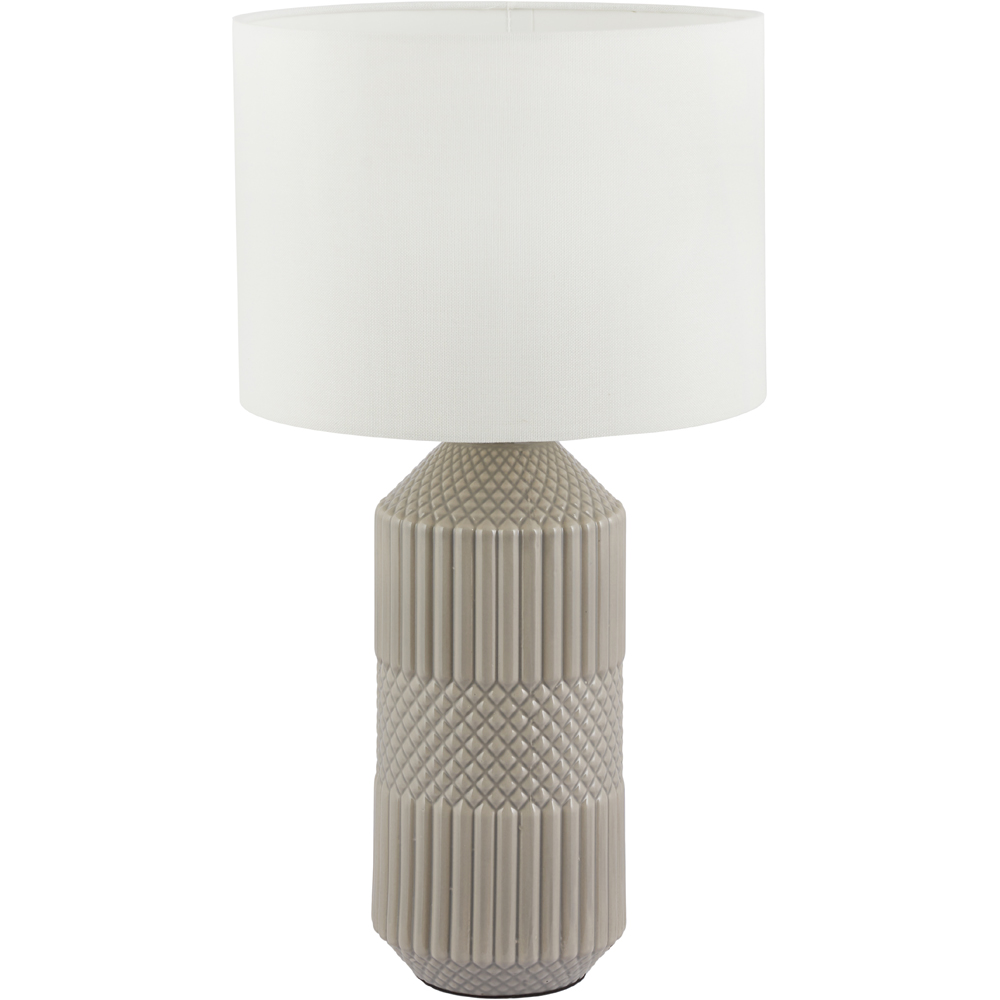 Pacific Lifestyle Meribel Grey Geo Textured Ceramic Tall Table Lamp Image 1