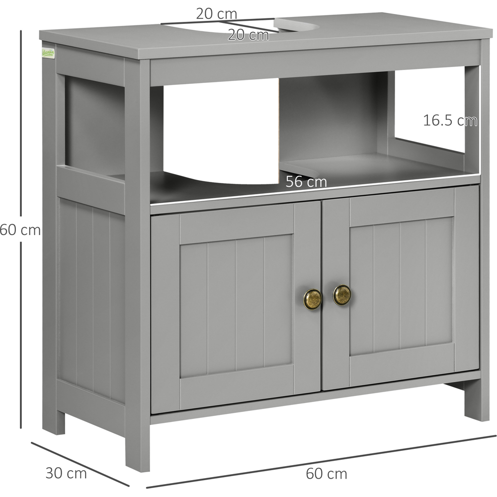 Portland 2 Door Light Grey Under Sink Cabinet Image 8